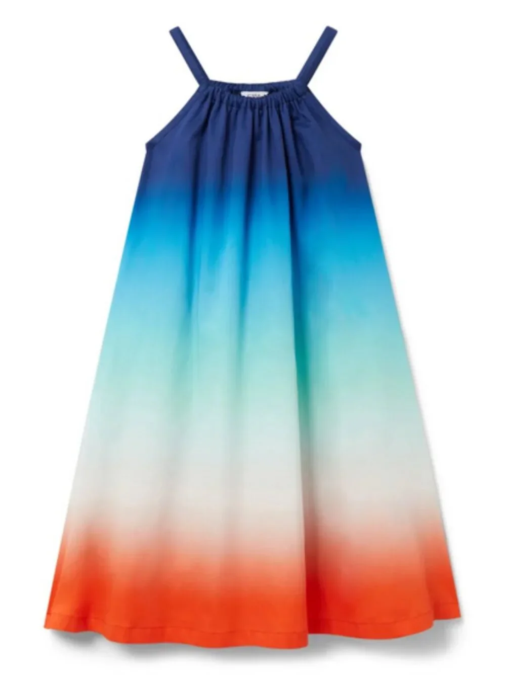 CASABLANCA Paris Girls Ombre Halter-Style Maxi Dress in Navy, Teal & Coral 9-10